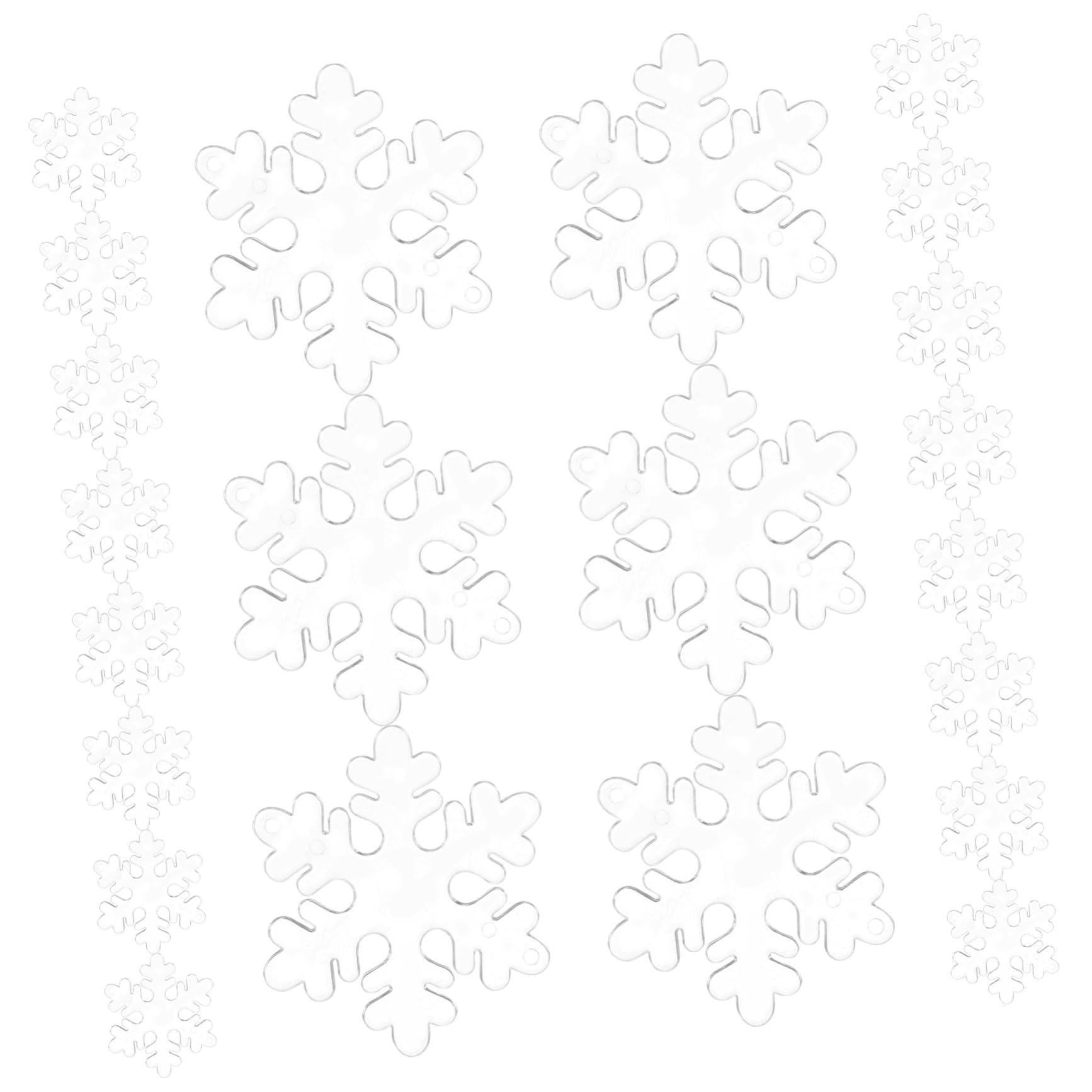 Alipis 500 Pièces Flocon De Neige Transparent Pendentifs d'arbre De Noël Décor De Flocon De Neige Suspendu De Noël Ornements Clairs De De e Ornement d'arbre De Acrylique
