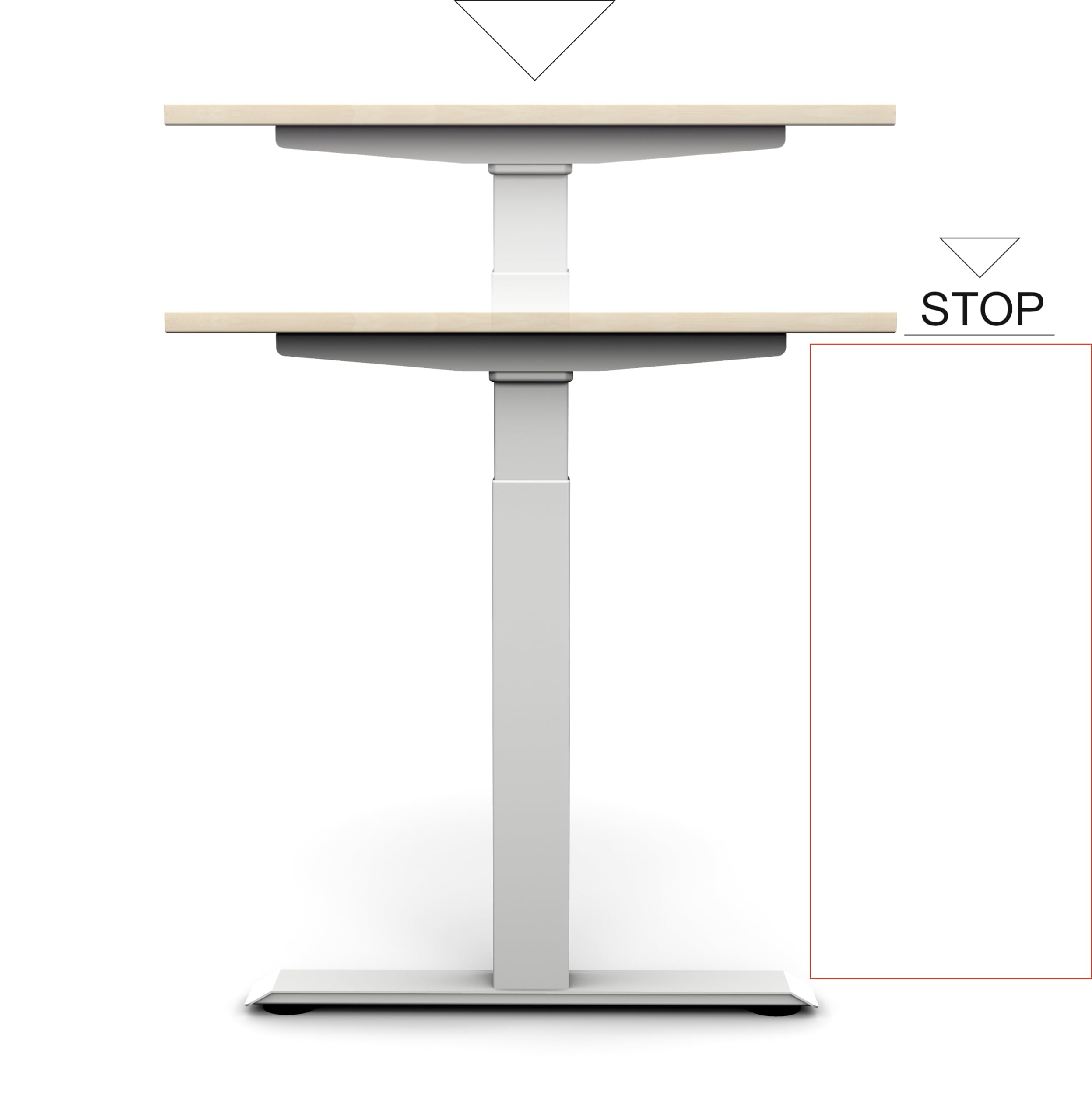 Table élévatrice électrique 135° Elevate Basic, réglable en hauteur à droite, 2166 x 1130 x 730-1230 (hêtre/argent)