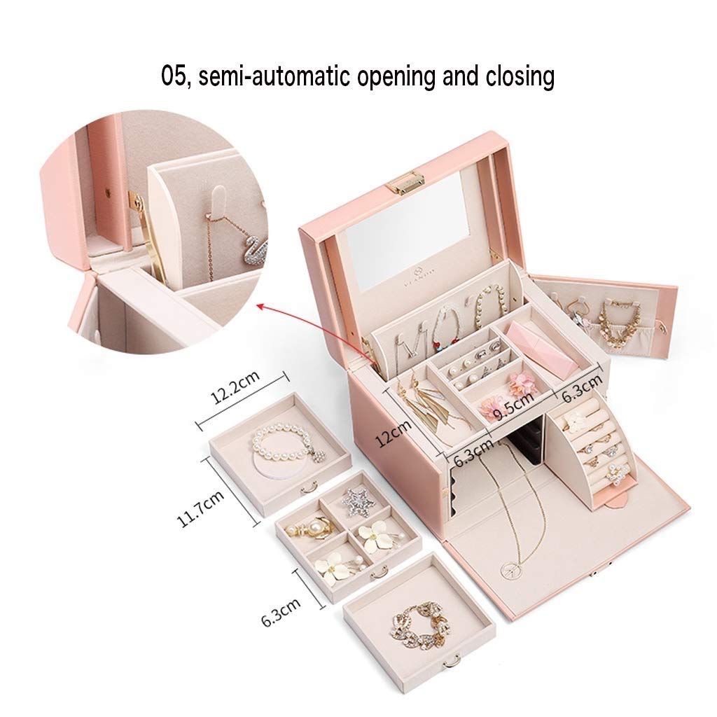 SDdPulse Lámpara de pared, joyero para mujeres y niñas con estuche de viaje pequeño, organizador de collares y aretes,