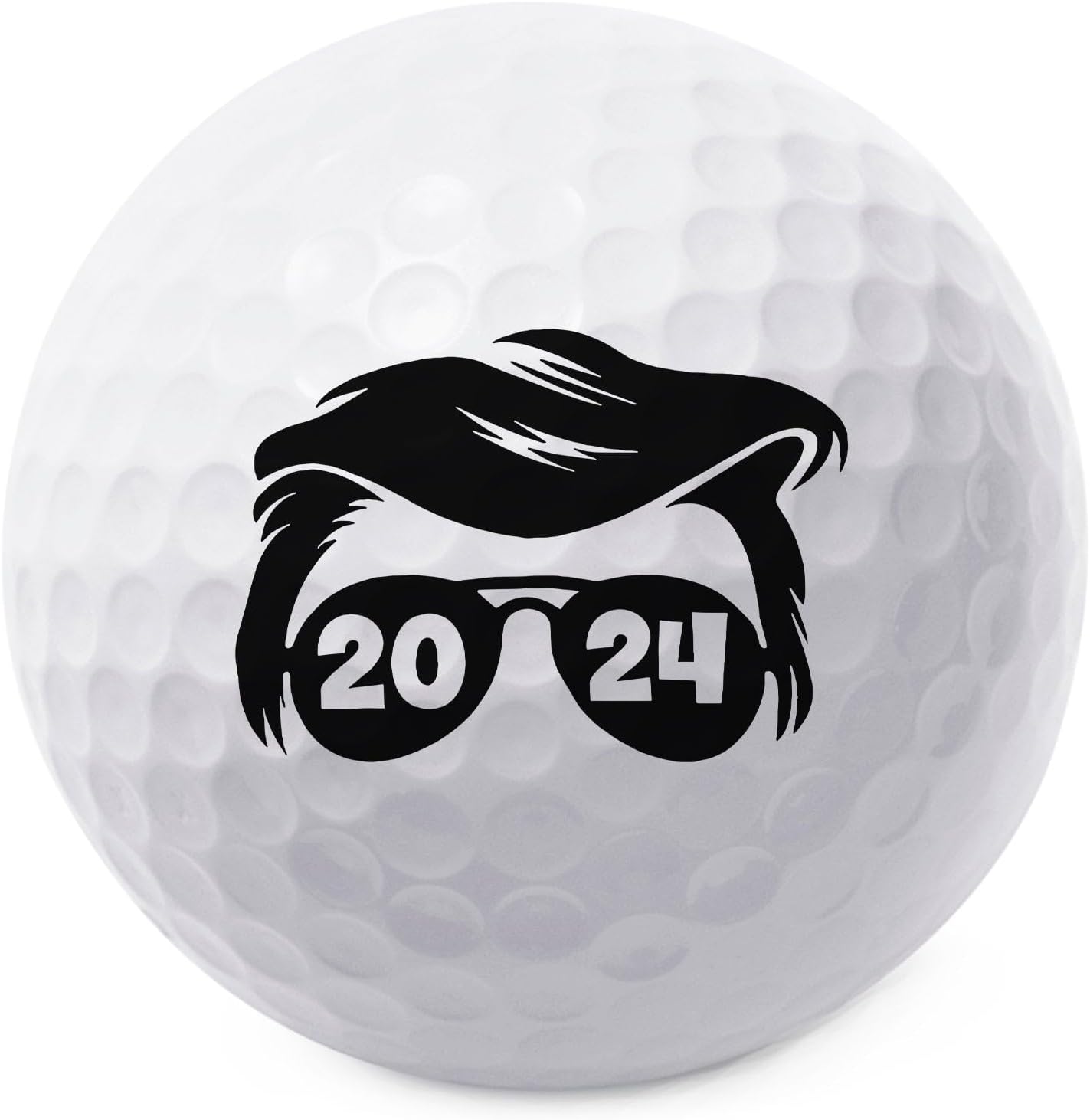 TeesAndTankYou Trump 2024 Hair Golf Ball - Novelty Gift for Men Golfers and Dad