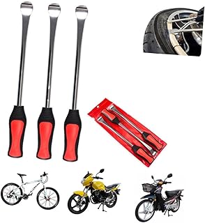 ULTECHNOVO Herramientas Para Cambio De Neumáticos Con Palancas De Acero Resistentes y Protectores Azules Para Llantas De Moto y Bicicleta Kit Desmontador Con Mango Ergonómico y Cuchara Para f