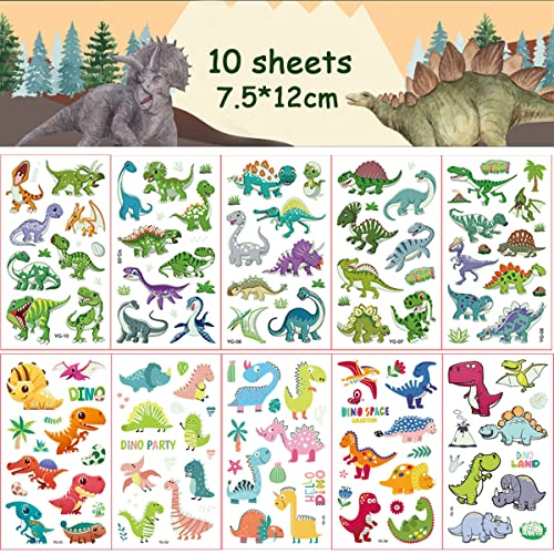10er Dinosaurier Tattoo Kinder Jungen Set, Kleine Weihnachtsgeschenke für Kinder Leuchttattoos Dinosaurier Spielzeug Geschenke, Weihnachten Geschenke Nikolaus Geschenke Jungen