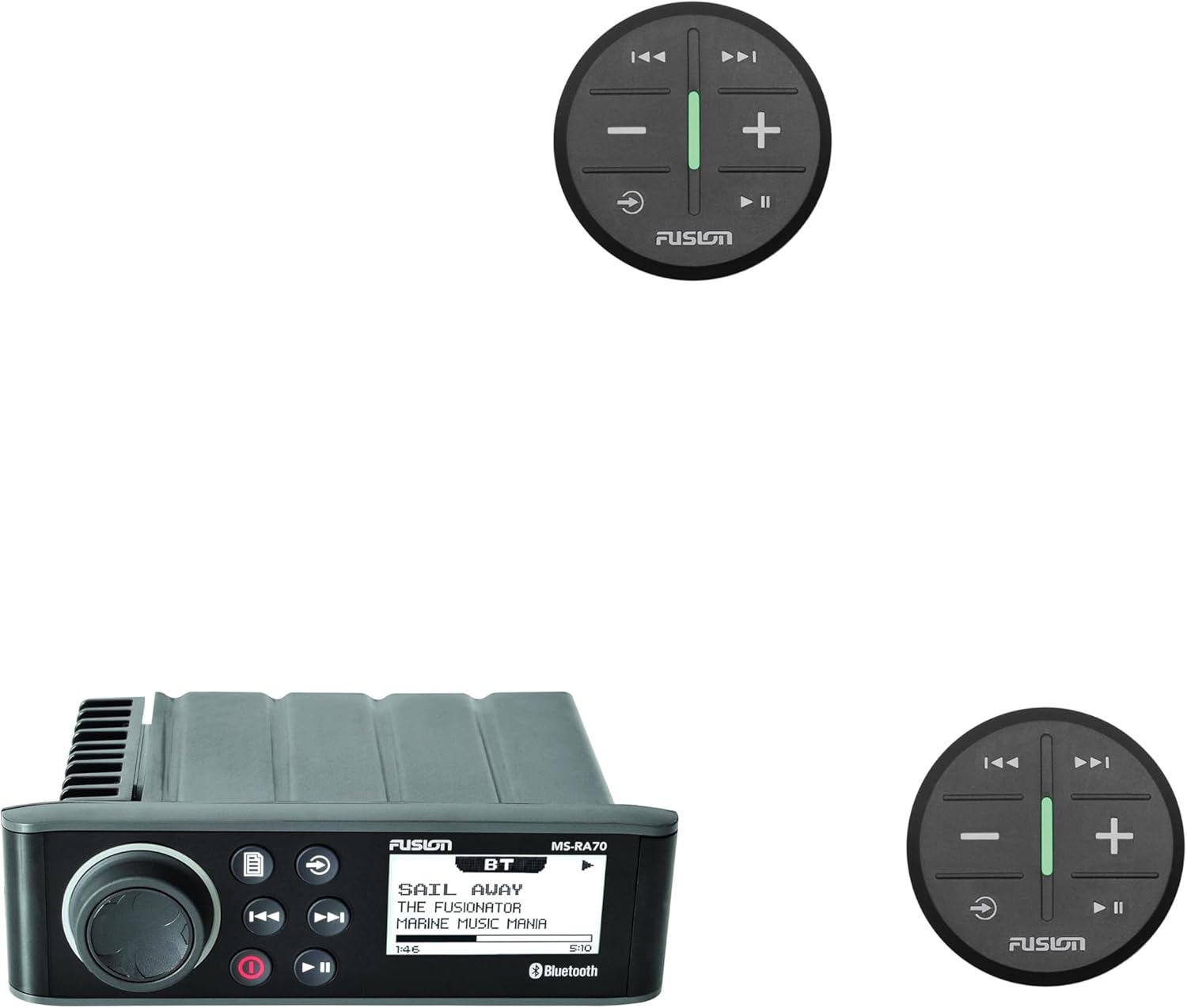 MS-RA70 Marine Entertainment System with Bluetooth with (2) Fusion MS-ARX70B ANT Wireless Stereo Remote - Black