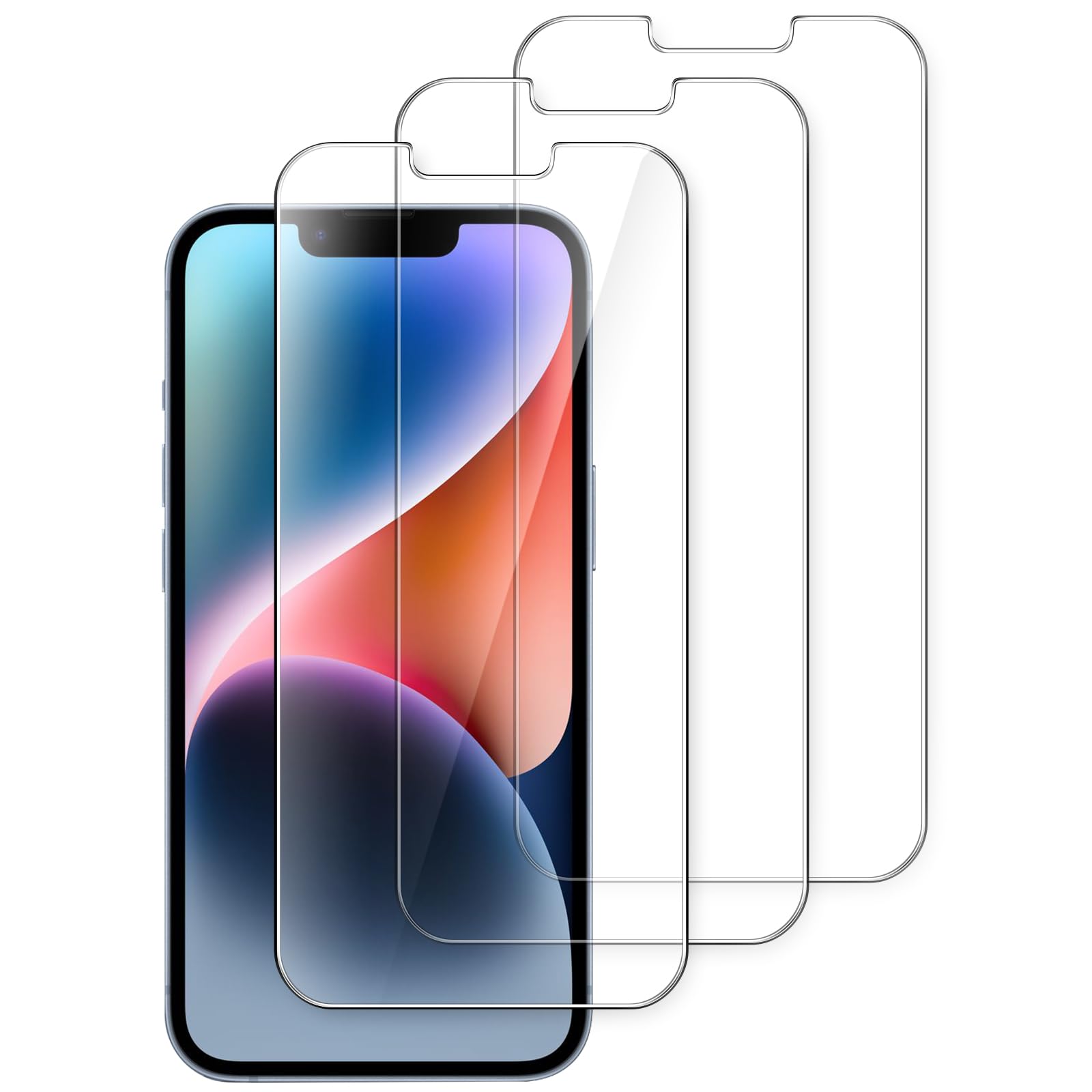 JEDirect iPhone 14 6.1 Inch Tempered Glass Screen Protector Film Set of 3