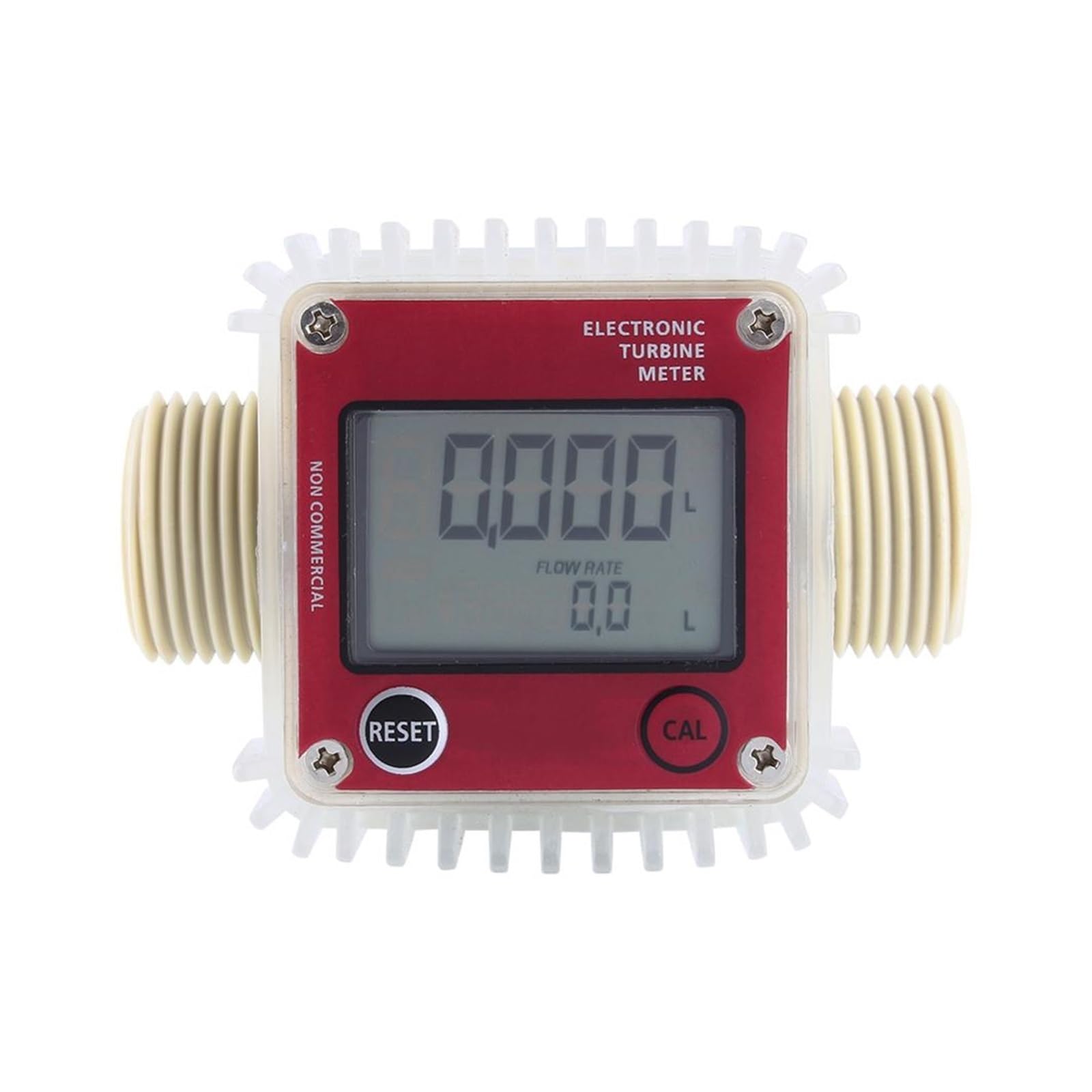 MKHJKIOII Digital K24 Flow Meter,Oil Fuel,Gauge For Chemicals Liquid Water(Red Horizontal)