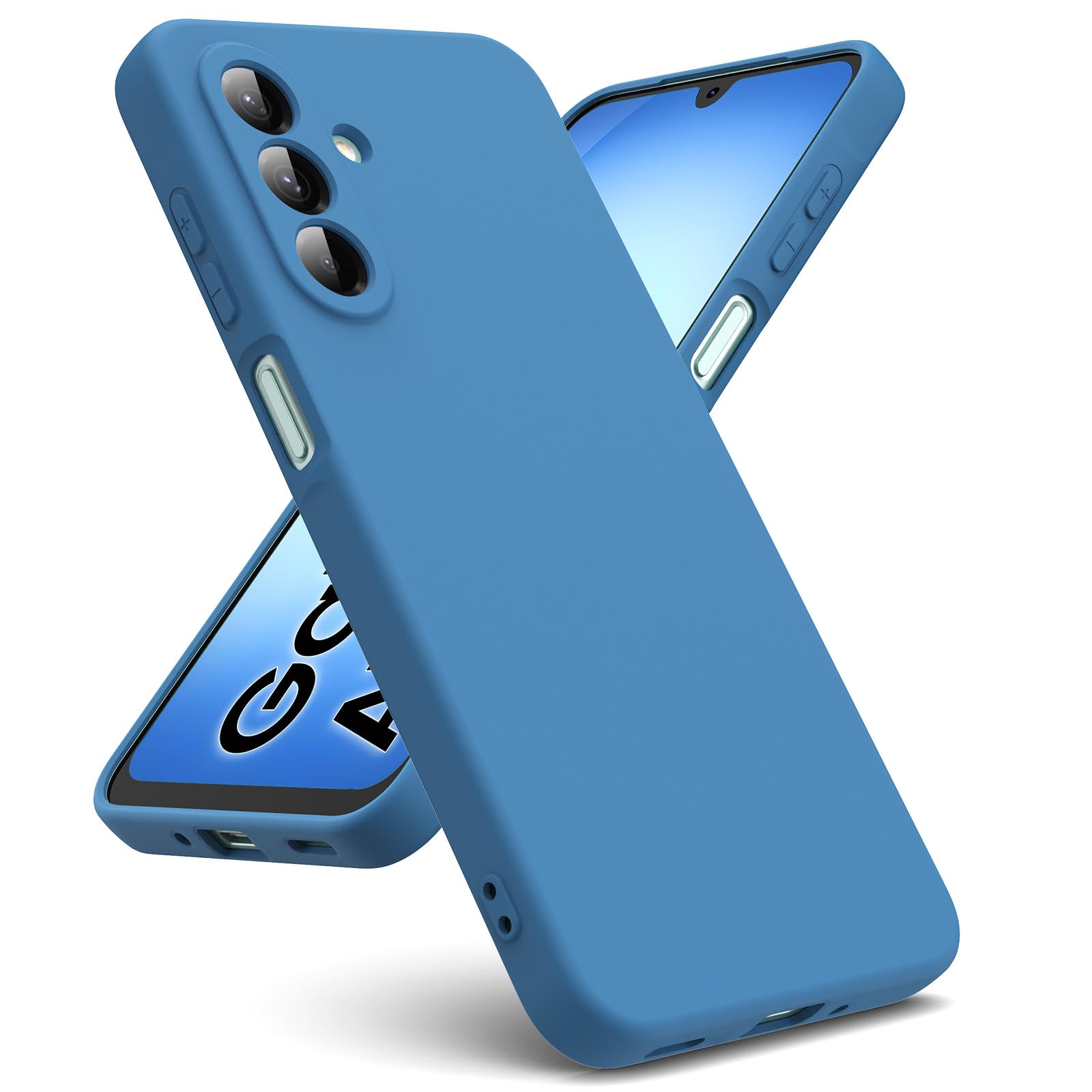 Oududianzi - Cover per Samsung Galaxy A17 4G / 5G, Custodia Silicone Liquido, Interno in Microfibra Morbida, Protezione Antiurto Resistente - Blu