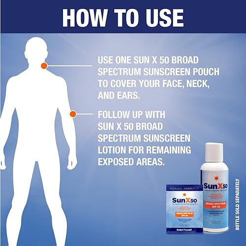 Miniatura 7 de Sun X 50 paquetes de protector solar individual SPF tamaño de viaje, paquete de 25 paquetes de protección solar SPF de amplio espectro sin