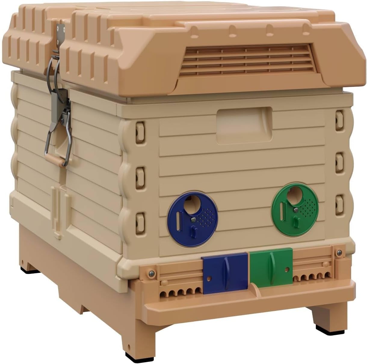 Apimaye Insulated 7 Frame Langstroth Nucleus Assembled Bee Hive Set (Tan Hive wih No Frames)