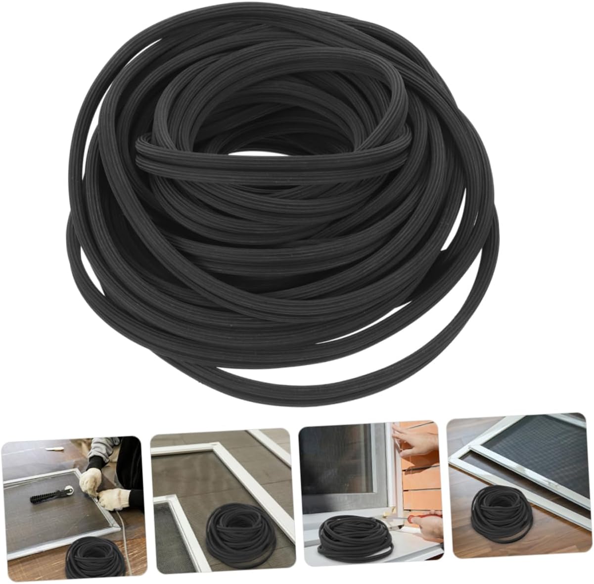 Window Screen Spline Self-Installing Rubber Screen Holder for Secure and Easy to Use