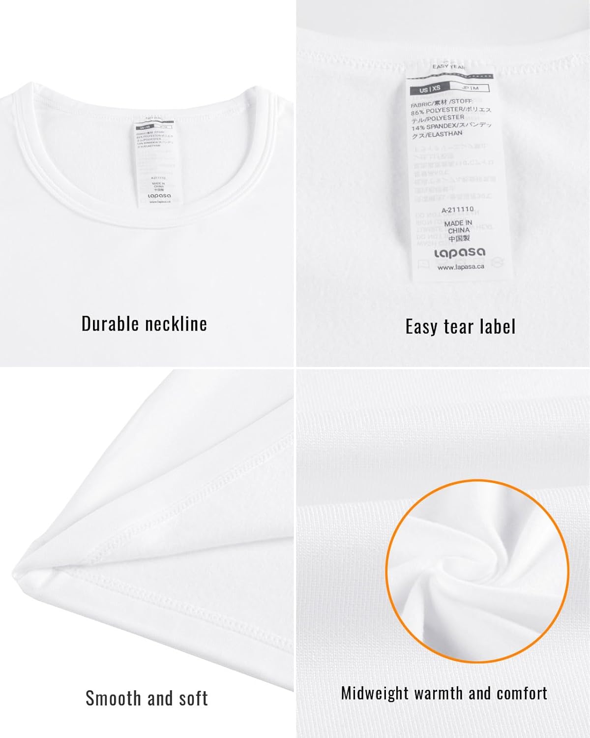 LAPASA Women Thermal Shirt Crewneck Mock Neck Turtleneck Base Layer Fleece Top Thermoflux Lightweight Midweight Heavyweight - Image 6