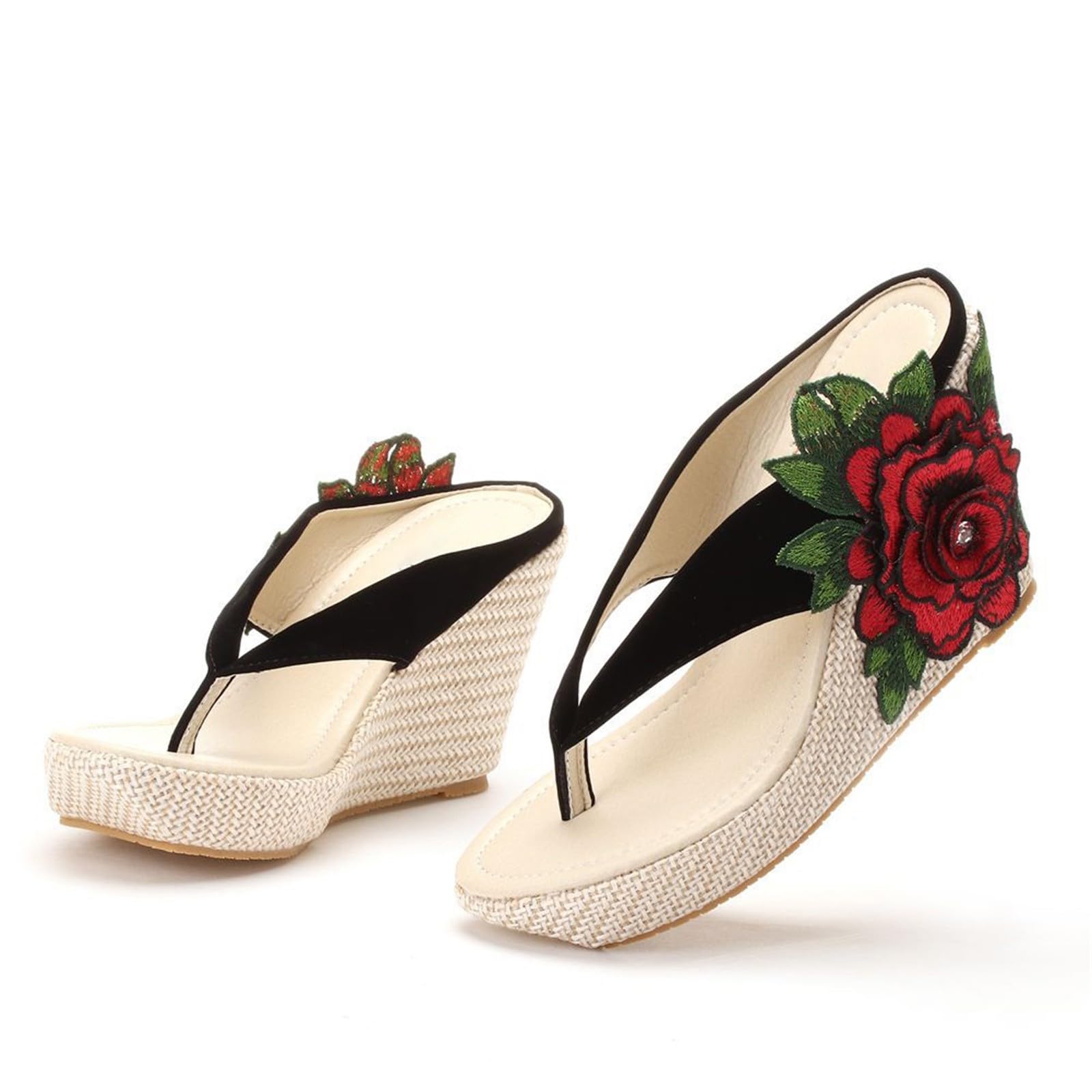 Generico Infradito Donna Eleganti Comodi Sandali A Fiori Leggeri Traspiranti Antiscivolo Scarpe Donna Casual Supporto Arco Plantare Slip-On Punta Aperta Mare