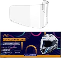 Vista 10 de Protector de visera universal para casco de motocicleta de cara completa, lente resistente a la niebla, inserto de visera transparente, película