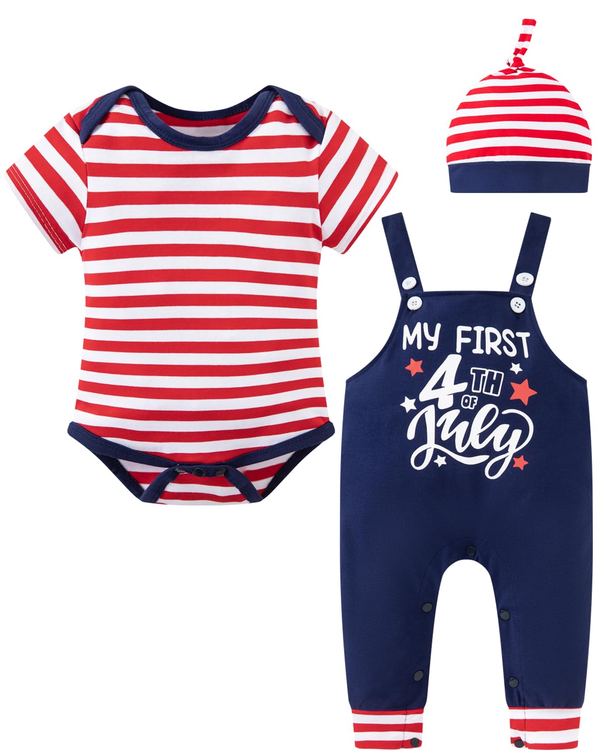 PROMOTED TO BIG SISTER Baby Boy Independence Day My First 4th of July Outfit Set (9-12 Months)