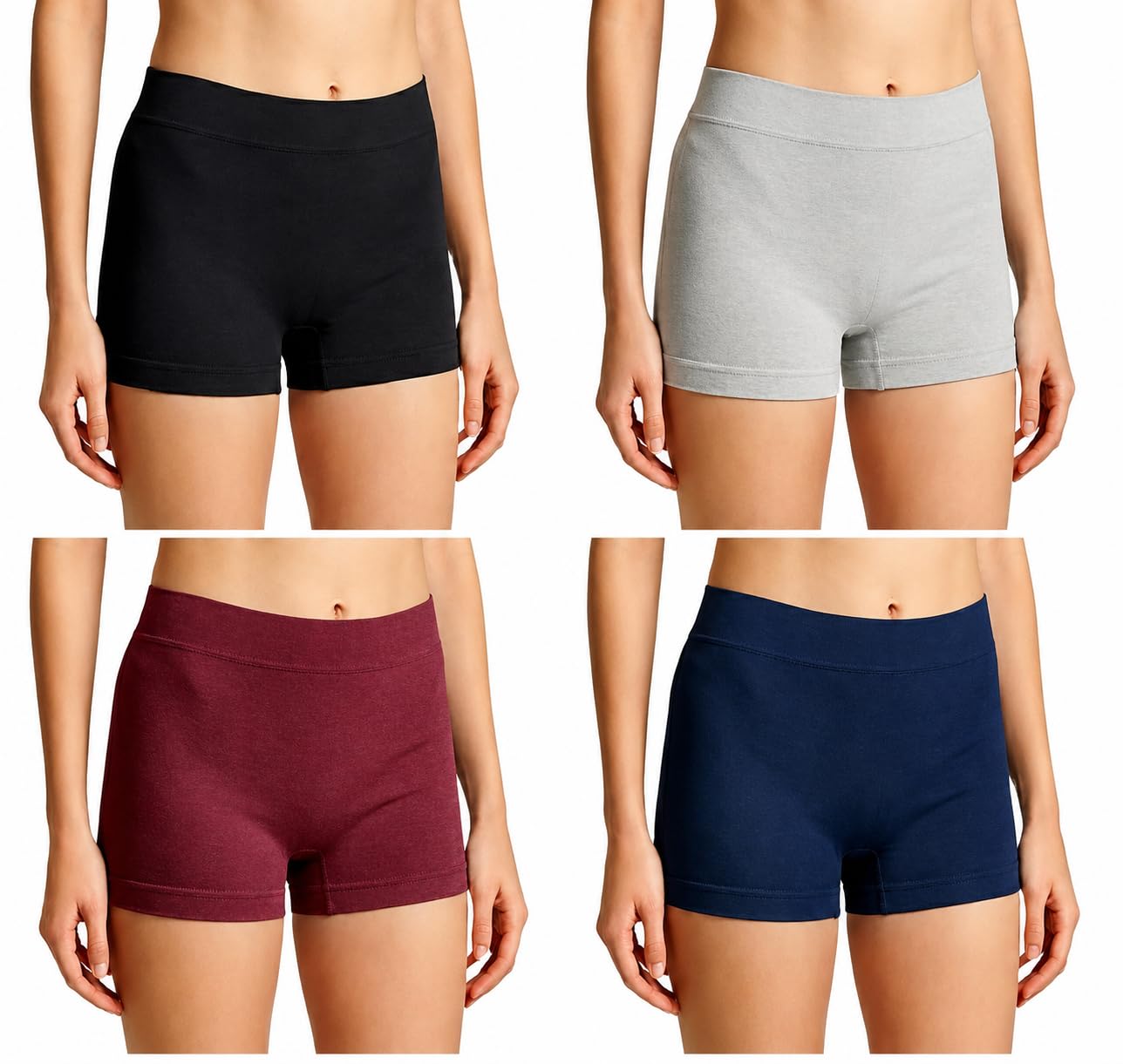 girnari enterprise Women's Seamless Boyshort Panties Pack of 4 | Soft Stretch Boxer Briefs for Women | Full Coverage No Ride-Up Underwear-picture-16