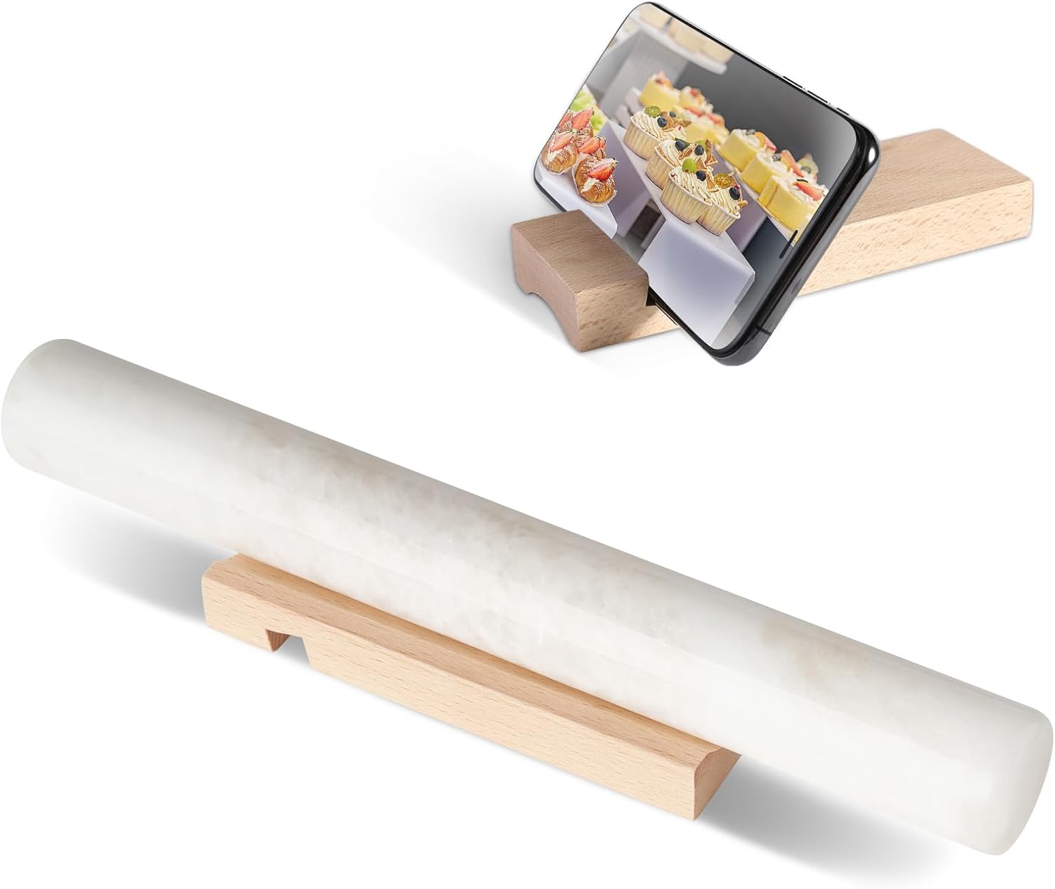 Koville African Natural Marble French Rolling Pin, 16inch Non-Stick Rolling Pin for Baking, Dough Roller for Pasta, Dumpling, Fondant, Pie, Bread, Pizza, Kitchen Baking Tools(Namib Fantasy) Koville African Natural Marble French Rolling Pin, 16inch Non-Stick Rolling Pin for Baking, Dough Roller for Pasta, Dumpling, Fondant, Pie, Bread, Pizza, Kitchen Baking Tools(Namib Fantasy)