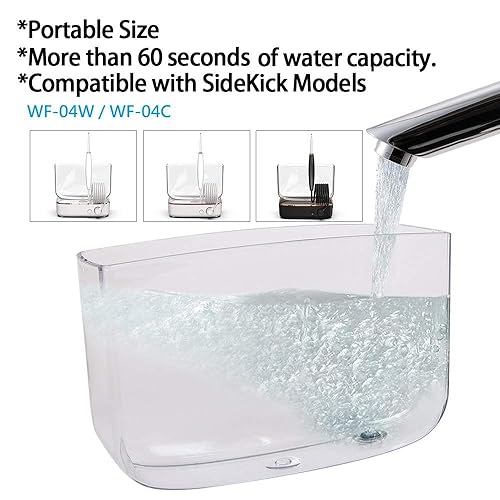 Miniatura 2 de Piezas de repuesto para irrigador oral Waterpik Sidekick portátil WF-04W WF-04C válvula de junta de depósito, transparente, 13 onzas