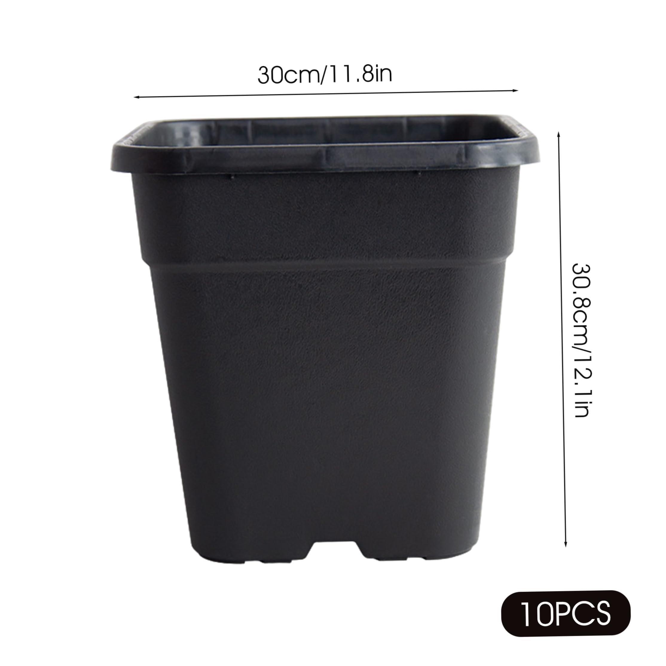 Pots de pépinière de 5 gallons, Pots carrés pour Plantes avec Trous Drainage, 10 pièces