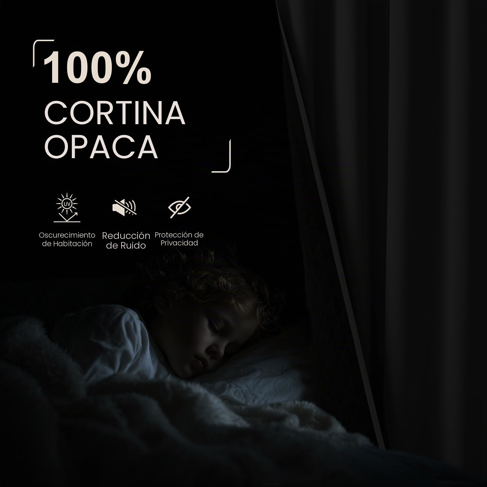 PONY DANCE Curtains Grises 100% Opacas de Dos Capas para Salon/Dormtiorio 2 Piezas 140x210cm, Cortinas Termicas Aislantes Calor con Forro Negro