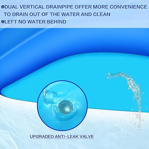 Miniatura 6 de Piscina inflable, 71 x 51 x 28 pulgadas, piscina inflable de tamaño completo, piscina familiar para niños para fiestas acuáticas de verano, sin BPA
