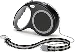 Une laisse rétractable pour chien, 30 FT Plongée de randonnée pour chiens de petite taille moyenne jusqu'à 110 lbs, poids lourd sans angle, noir