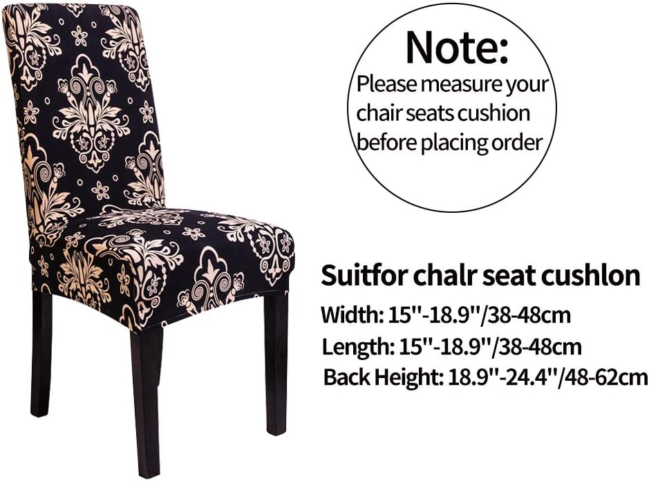Super Big Clearance! QIY store Dining Chair Covers Stretch Removable Washable Chair Slipcover Seat Protector Cover for Dining Room, Hotel, Ceremony(Stark Black,4PCS)