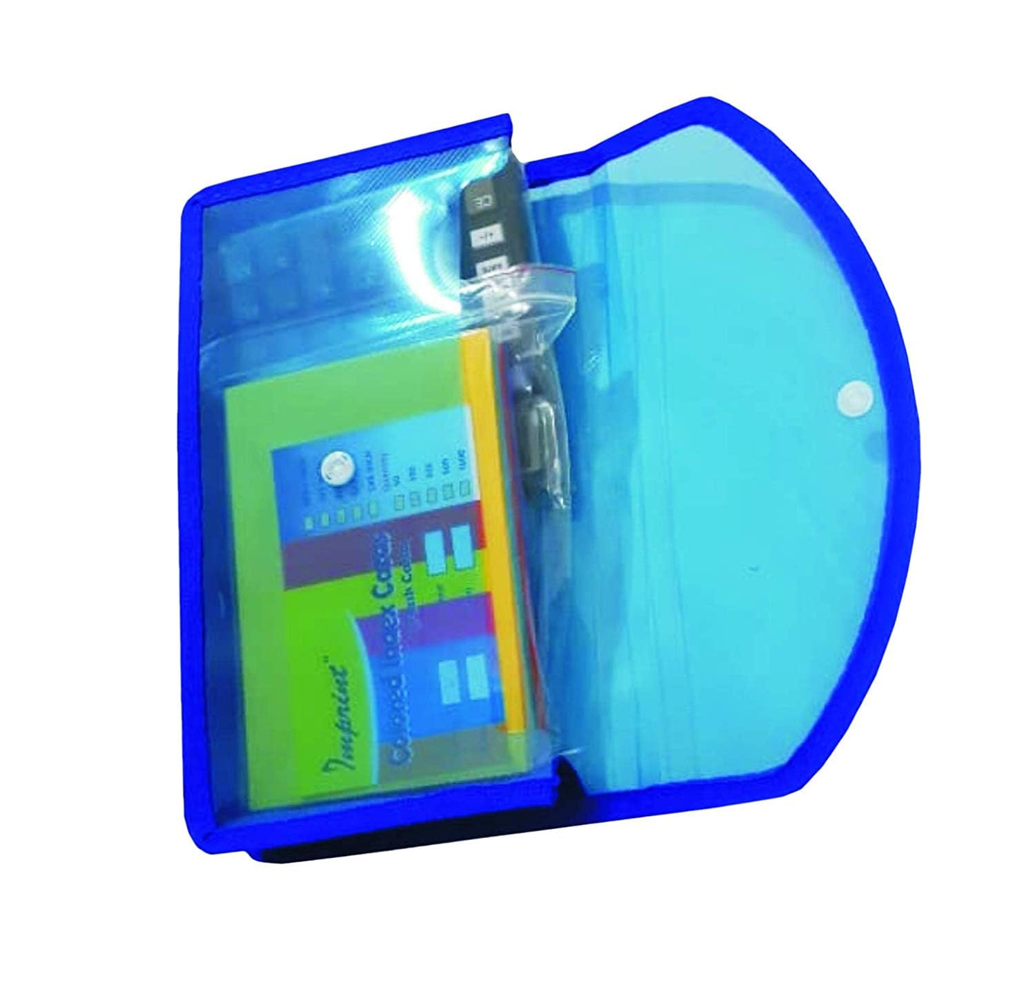 GreatDio Plastic Flexi Button Bag Cheque Book Holder/Document Holder/Passbook Holder, Multicolor (Set of 4) 1