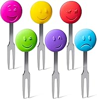 Vista 12 de Cucharas y tenedores para aperitivos, 6 piezas, dinosaurio, acero inoxidable y silicona, pequeñas cucharas de cóctel y tenedores para frutas, queso