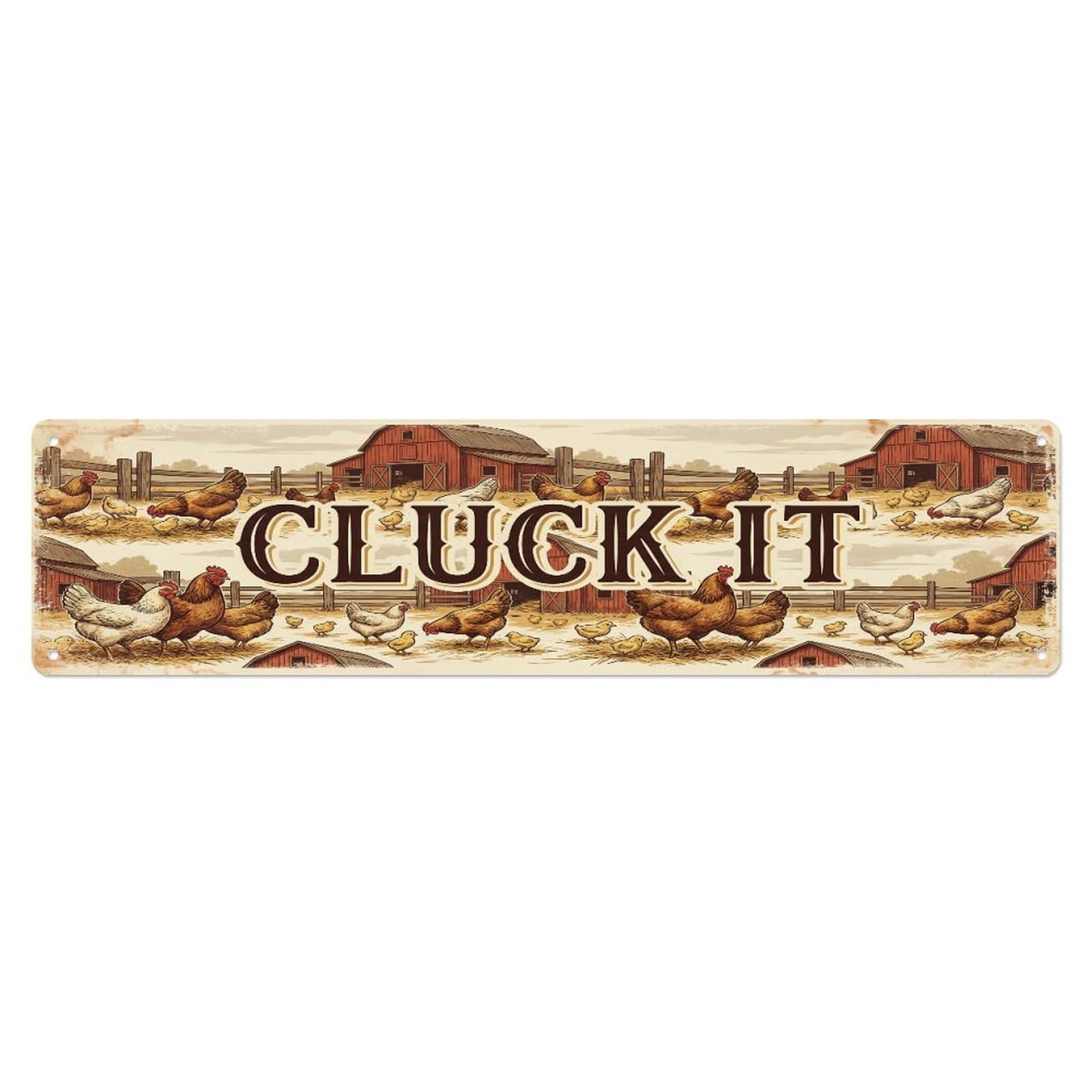 Xanthor Style Metal Tin Sign Vintage Yard Cluck Bird Farmhouse Funny Bird Backyard Farm