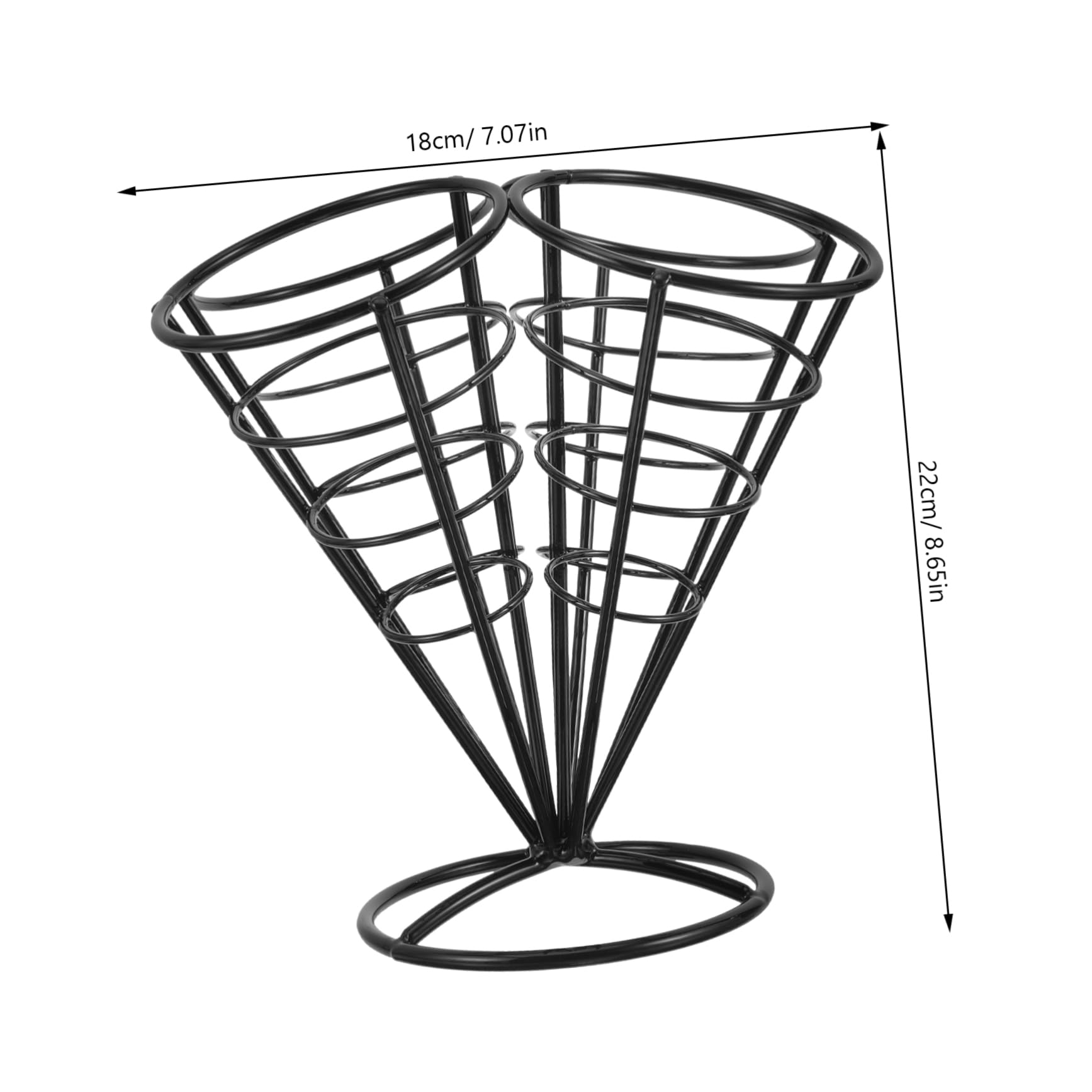 Cabilock 4Holes French Fry Stand Cone Metal Wire Snack Basket Creative Appetizer Serving Rack for Parties Design for Snacks Chips Onion Rings for Home Restaurant Use