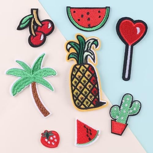 5Pcs Green Applique Art Crafts for DIY Clothing Accessories, Coconut Palm Tree Embroidered Patch Iron on Patch DIY Sewing Applique Trim and Embellishments Patches, Embroidered