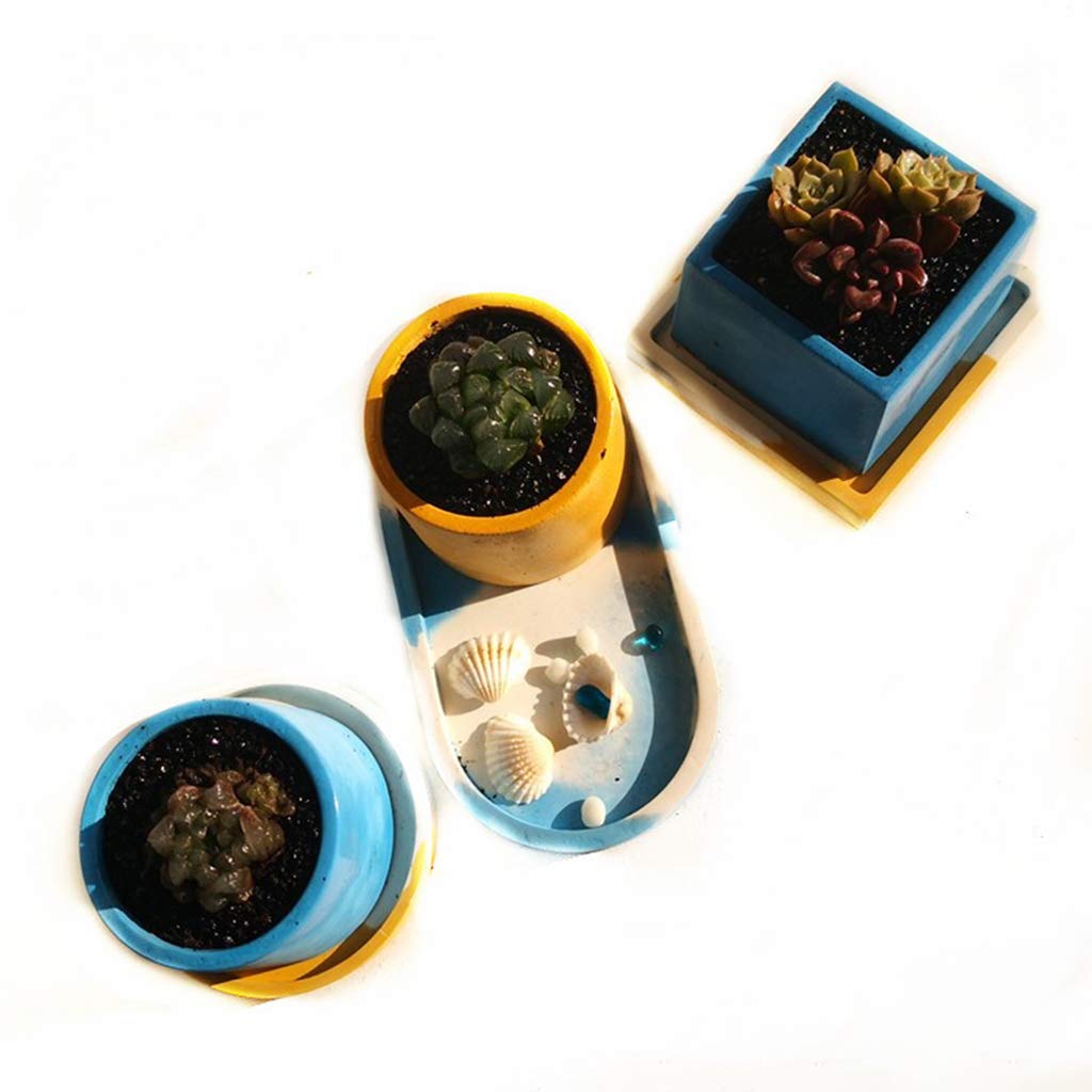 Strumenti di colata Quadrato Rotondo Concrete Vaso di Fiori Vassoio Silicone Fioriera Epossidica Stampo Resina Gioielli Stampi Collana