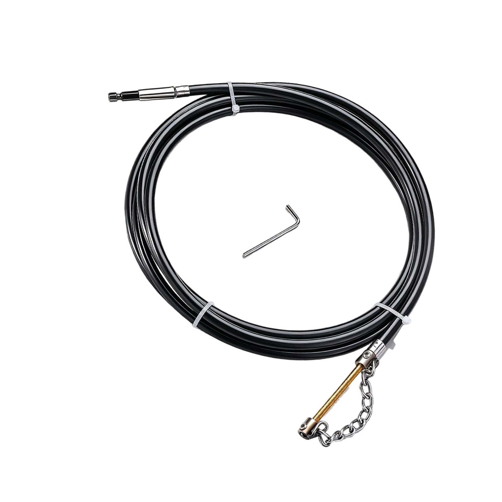 Drain Cleaning Chain with Flexible Shaft Heavy Duty Descaling Tool for Kitchen Bathroom Pipes Blockage Clearing Sewer Flexible Drain Auger