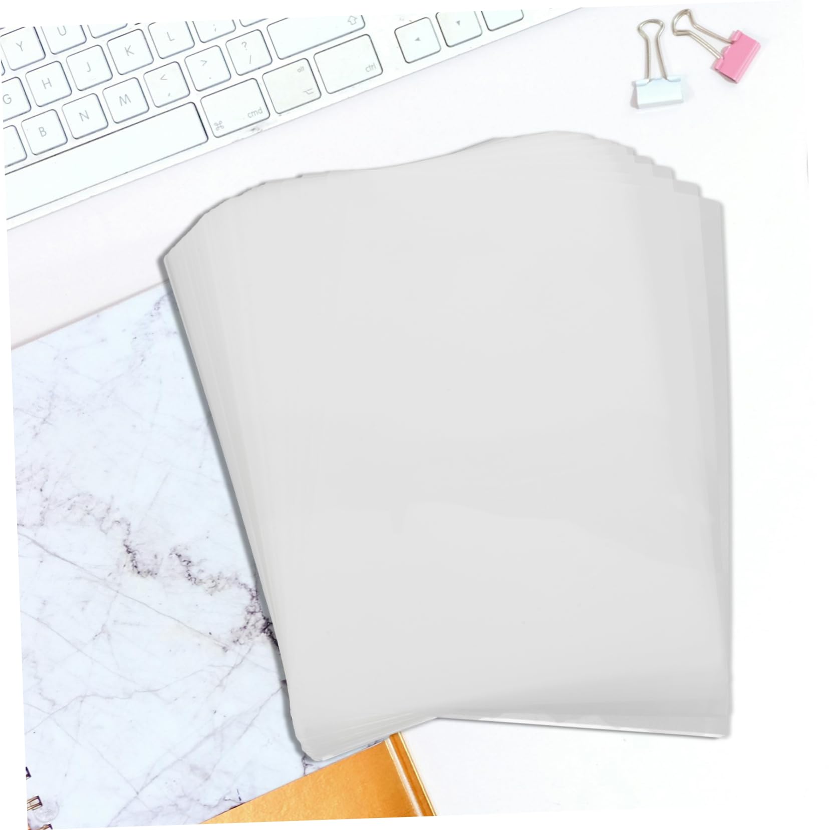 Feuilles de Plastification Thermique Transparentes 100 Pièces Plastique
