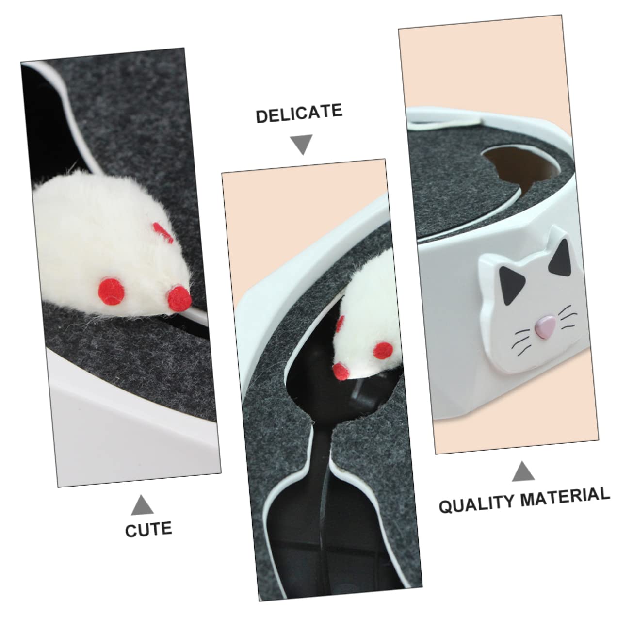 ORFOFE Juguete Eléctrico para Gatos Ratón de Excavación Blanco Abs | 3 Pilas Aa Incluidas, Portátil y Automático, Acción de Caza Simulada para Gato y Cachorro