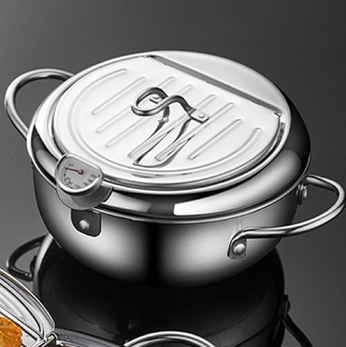 Miniatura 5 de KYACHITOS Olla freidora de 3.4 L, freidora de acero inoxidable 304 estilo japonés con filtración de aceite, olla con control de temperatura