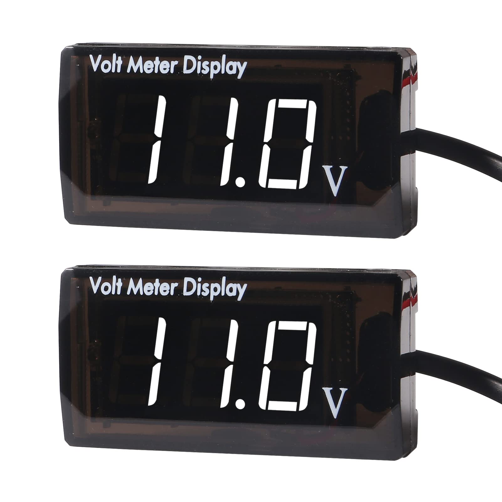 2Pcs DC 12V Car Digital Voltmeter Gauge LED Display 12V Voltage Mete Waterproof Voltage Display Voltmeter Gauge Meter Power Energy LED Volt Meter for Car Motorcycle (White)-image-42