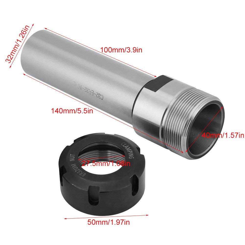 Porte-Mandrin Pince de Serrage ER32 100L Tige de Extension Droite de Outils de Fraisage CNC