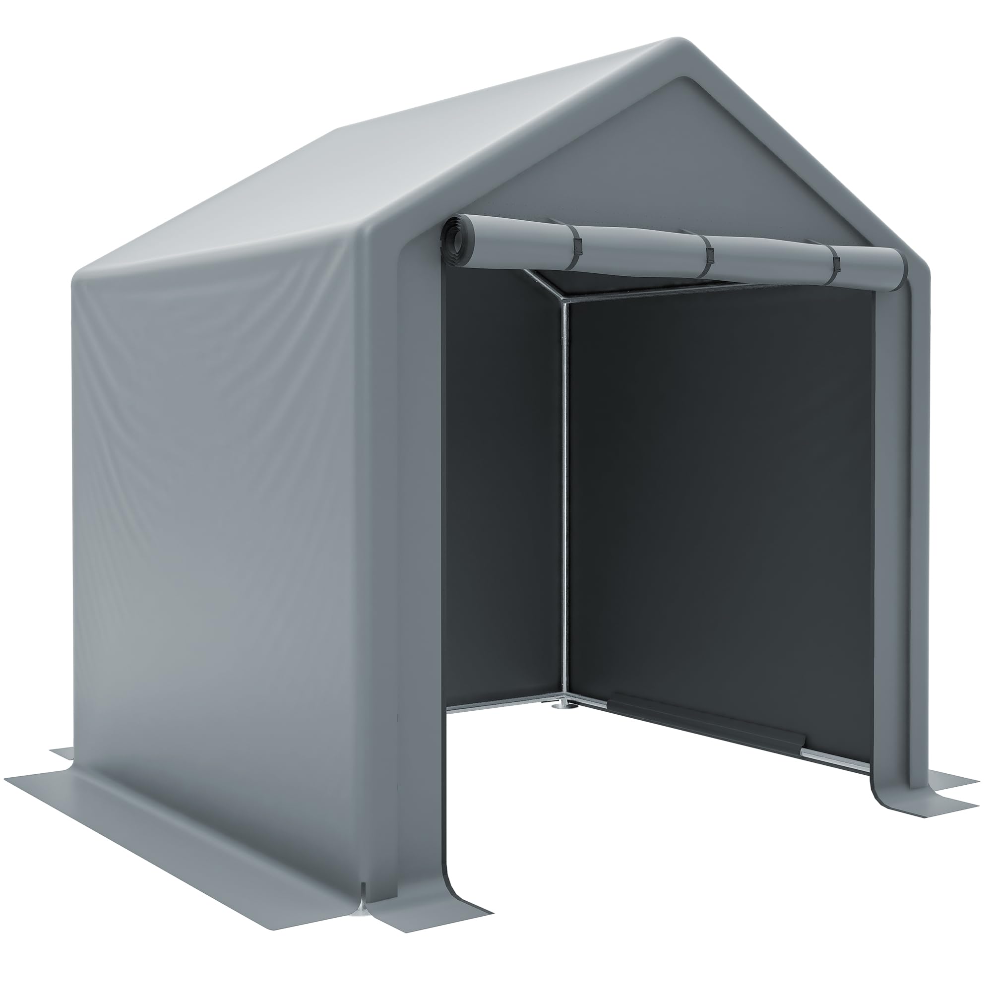 Caseta de 2 x 2 m, resistente a la intemperie, con estructura de acero, tienda de garaje, tienda de almacenamiento para bicicletas, herramientas de jardín, herramientas y accesorios de jardín