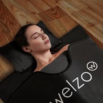 Welzo Infrared Sauna Blanket Version 6 - Portable Indoor Sauna for Home Use - Heat Therapy Blanket for Relaxation & Wellness - Red Light Therapy Blanket Style - Adjustable Settings - UK Standard Model