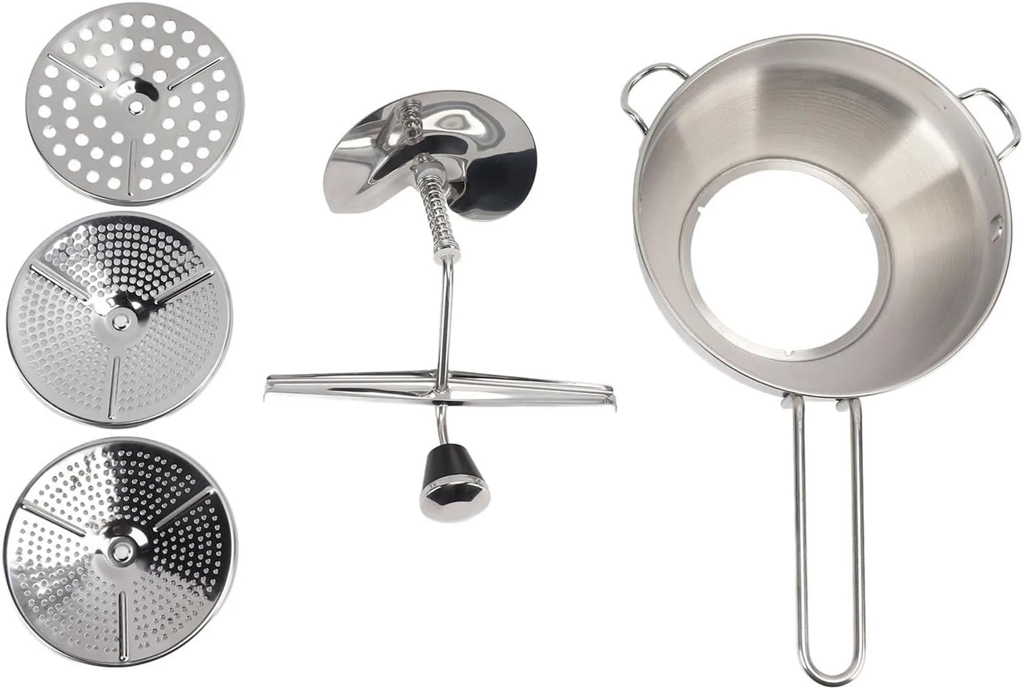 Stainless Steel Food Rotary Mill Manual Strainer with 3 Discs for Potato Pear Jam Sauce Kitchen Tool