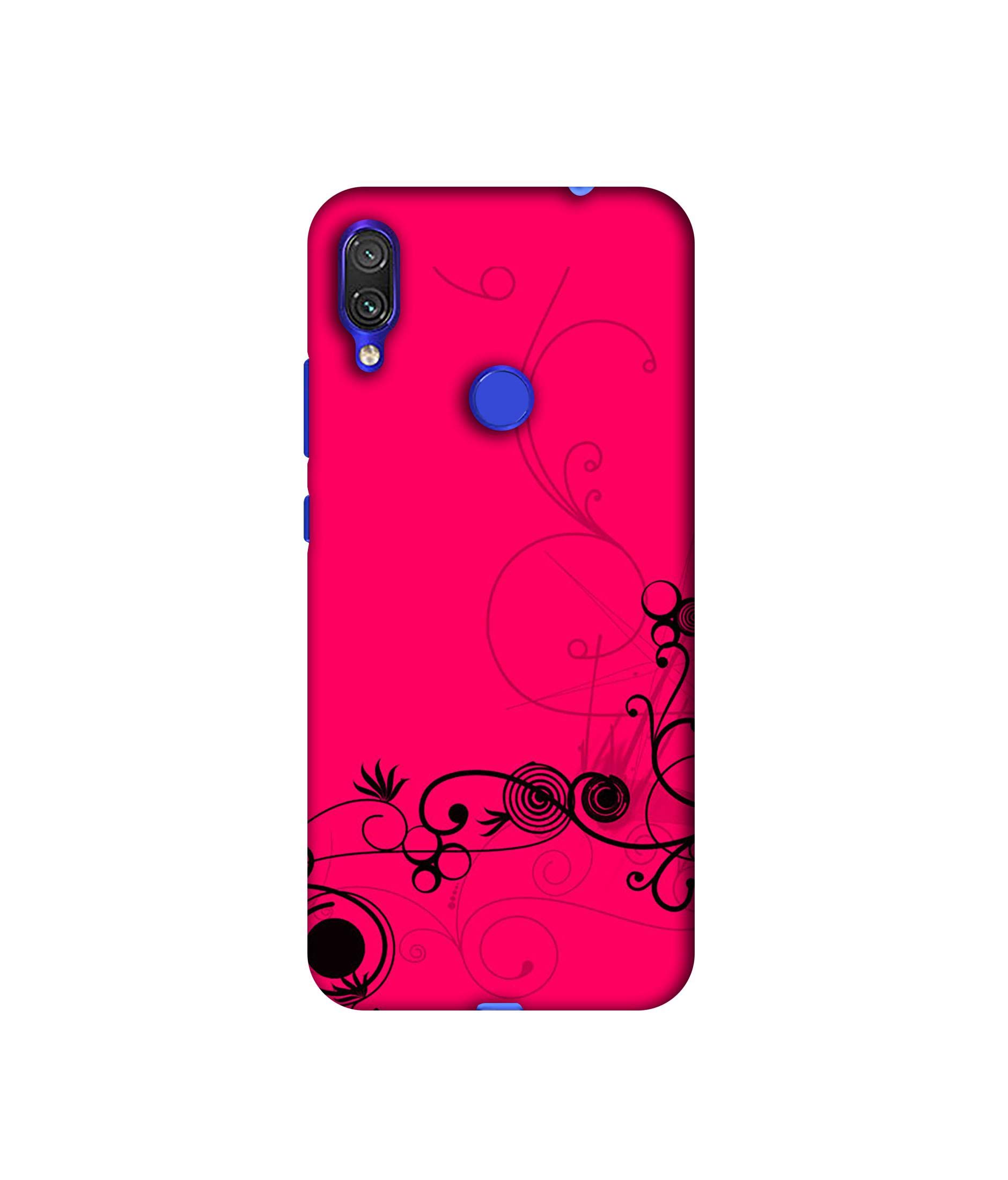 Amazon Brand - Solimo Designer Black Pattern on Pink 3D Printed Hard Back Case Mobile Cover for Xiaomi Redmi Note 7 Pro