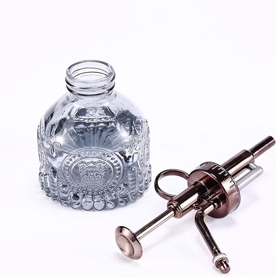 Glass Plant Mister - 6.5 Green Glass Water Spray Bottle with Gold Top Pump, Small Plant Sprayer for Indoor/Outdoor House Plants (Gray+Bronze)