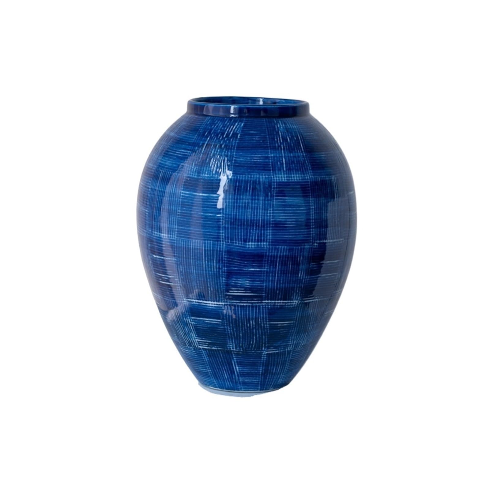 guiling-1986 Vases Decor Blue Ceramic Art Vase Light Luxury Living Room Dining Table Decoration Ornament Flower Planter Flower Vases
