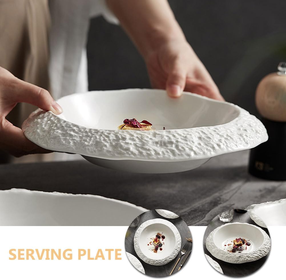 Mobestech Rock Pattern Ceramic Appetizer Plates 6 Inch Multi-Use Food Dish for Serving Desserts Salad Pasta Versatile Small Plates for Home and Restaurant