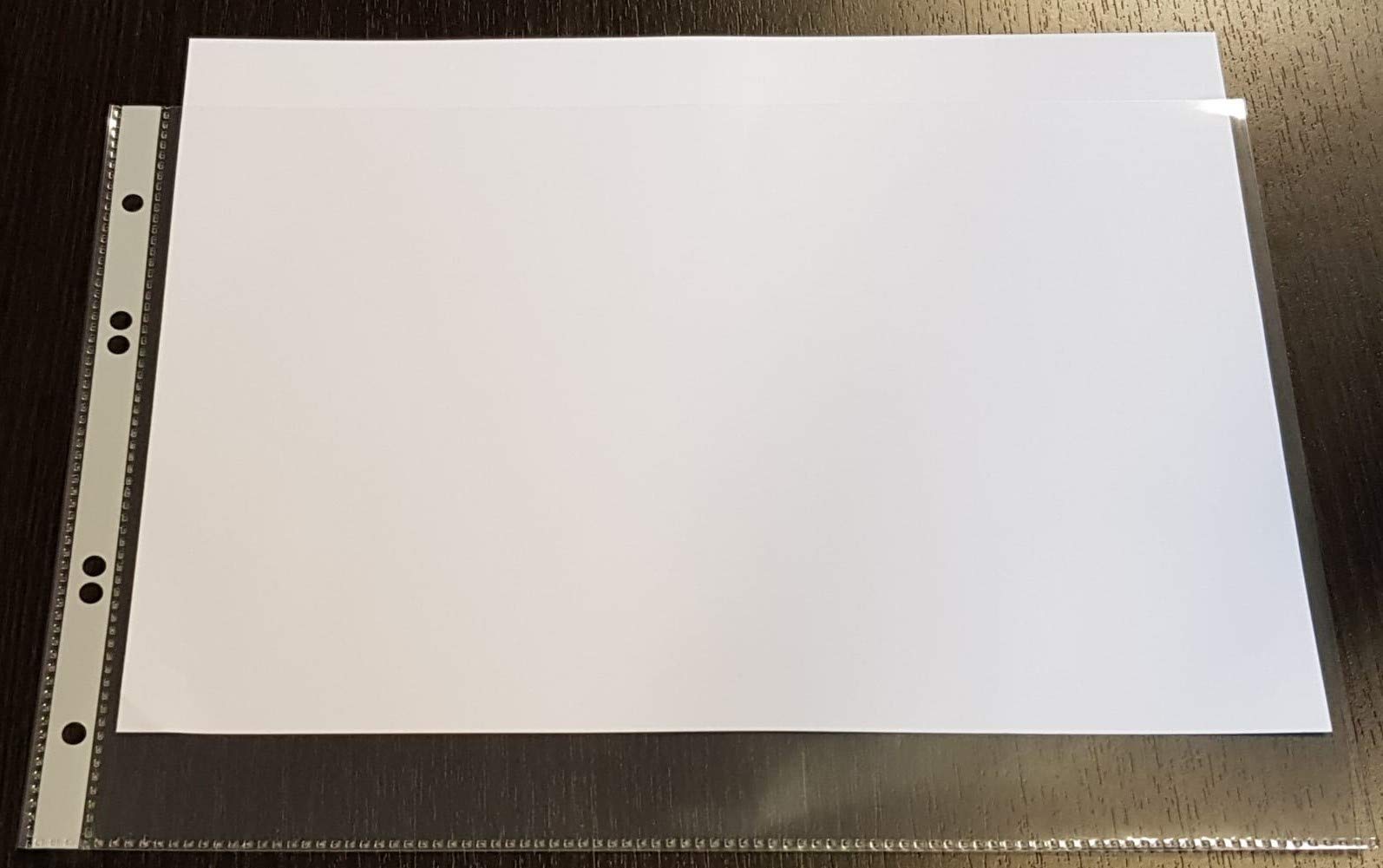 100 x A4 Prospekthülle, Dokumentenhülle, an der Seite MIT KLAPPE genarbt 120my (0,12mm