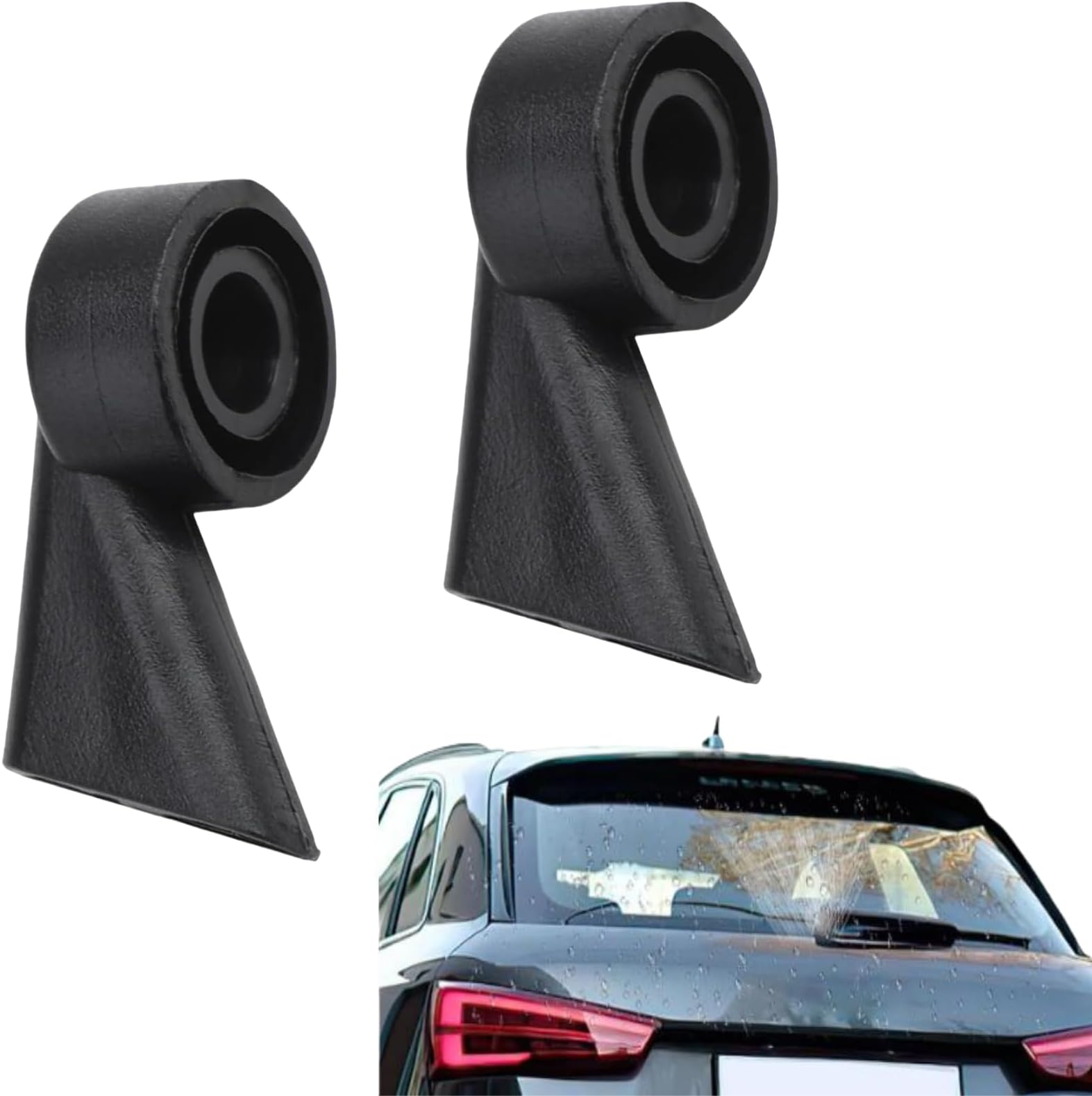 2 Pcs Rear Windshield Washer Spray Nozzles Compatible with Audi A1 A3 A4 A6 Q3 Q5 Q7 SQ5 8P Models and More, Plastic 2 Holes Windscreen Washers Jet Adjuster Replacement Car Parts - 8E9955985