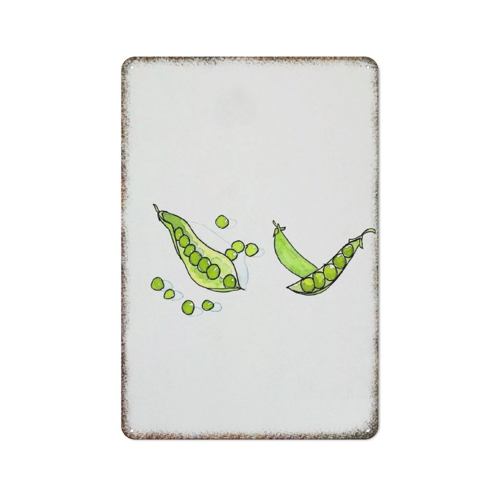 Peas Vegetable Cute Kitchen Food Lover Wall Art Decor Sign 8x12 inch