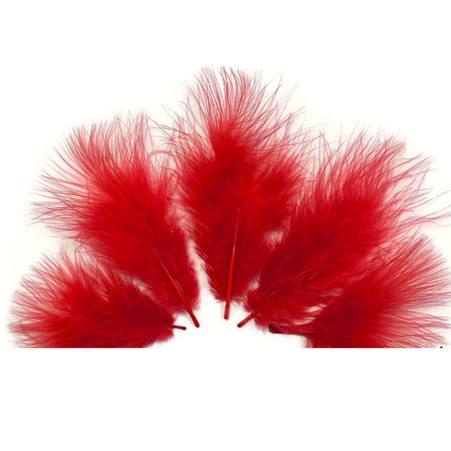 Diamante Crafts Small Marabou Feathers 50 Per Pack - 3-8 cm - Red