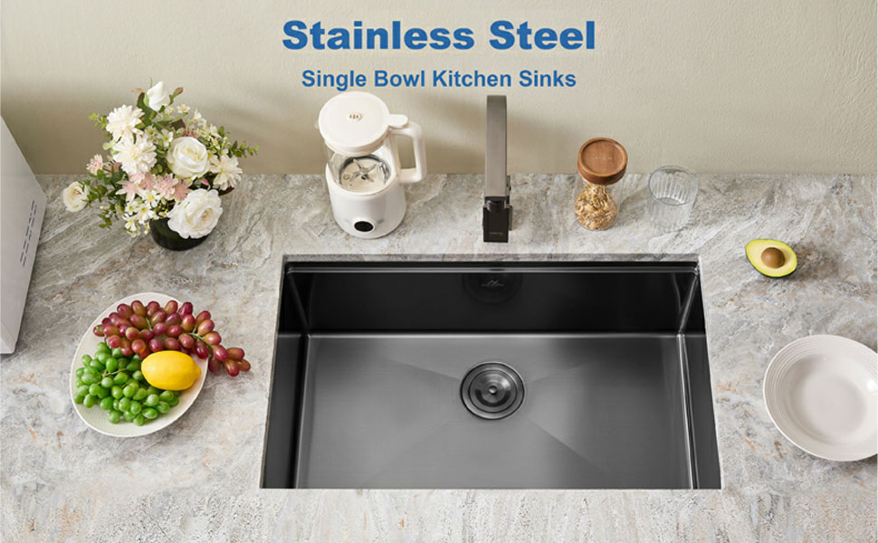 mmmmmamm⭐︎ Amazon.com: 33 Inch Black Undermount Kitchen Sink Single Bowl