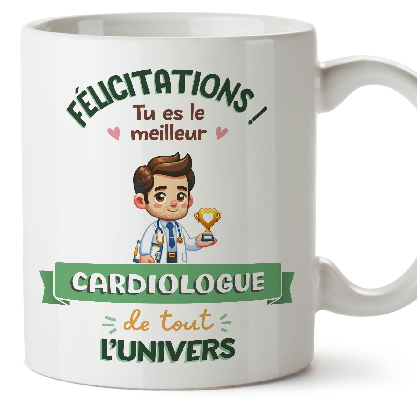 MUGFFINS Cardiologist Man Mug - in French - Meilleur Univers Trophée - Funny Gift for Colleagues - Ceramic 11oz Mug — image 1